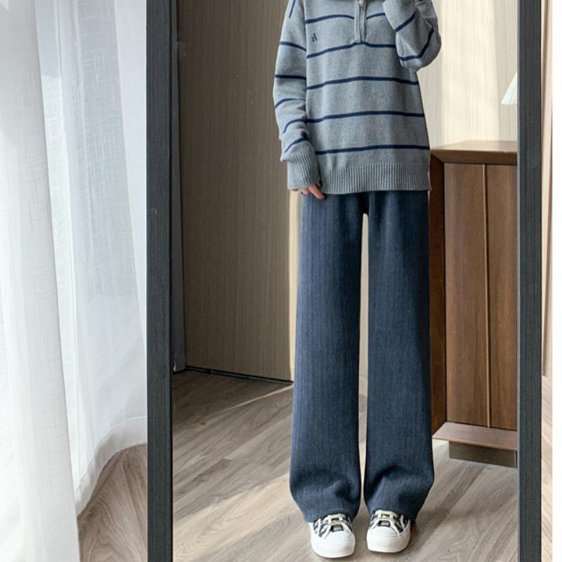 

Wheat Ear Pattern for Women In Spring and Summer Draping Casual and Fashionable Straight Wide-leg Pants To Make Them Look Taller and Slimmer XL