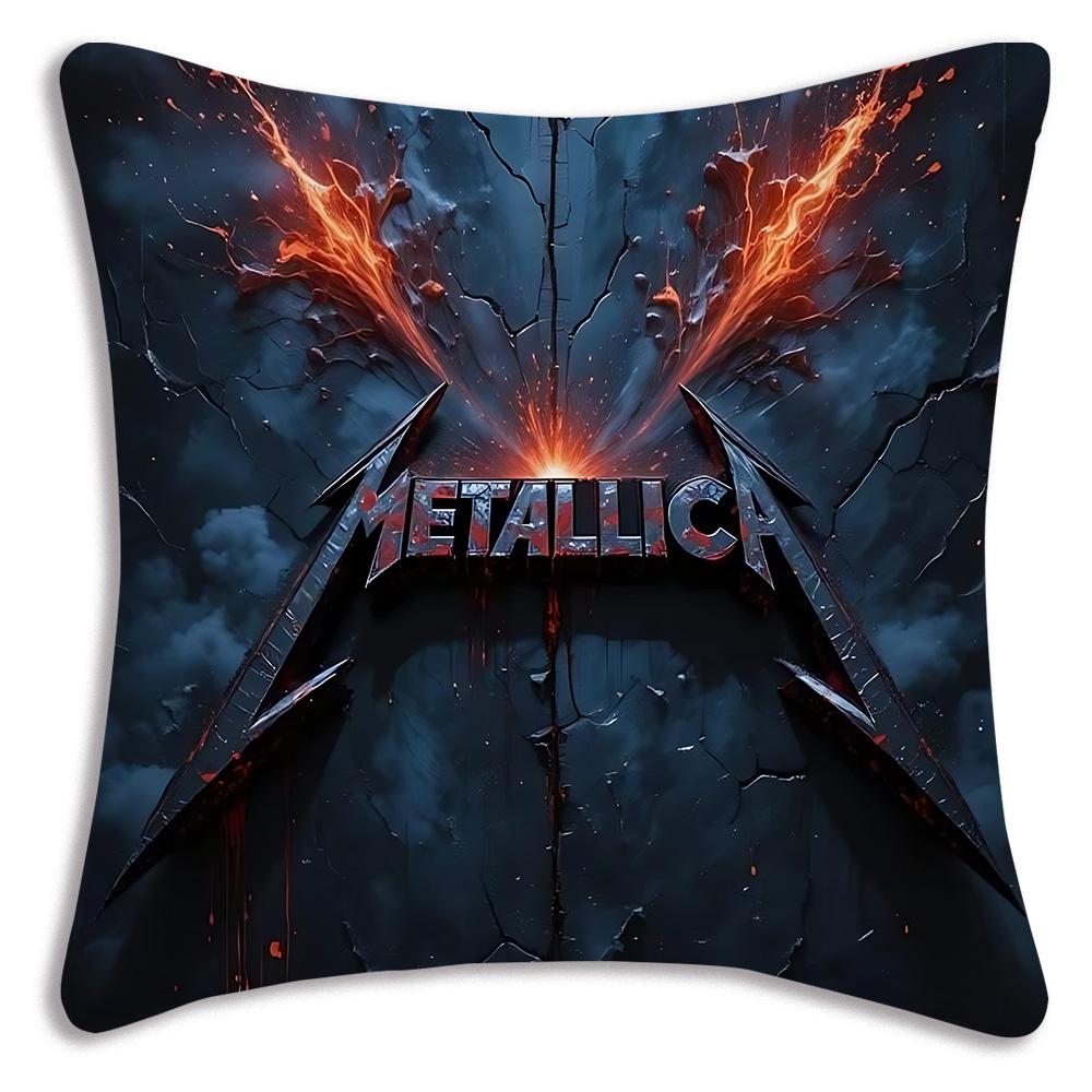 Anime Band M-METALLICAs Pillow Covers Cartoon Sofa Decorative Home Double-sided Printing Short Plush Cute Cushion Cover