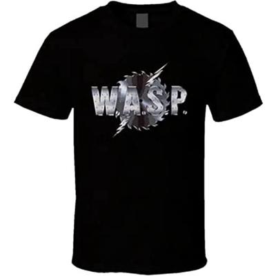 Wasp Heavy Metal Rock Music T-Shirt Printed Tee Black Mens Top Shirt