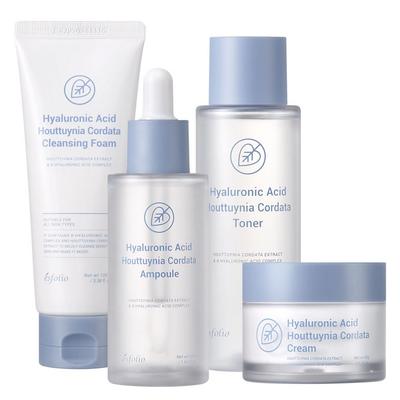 Espoir Houttuynia Cordata Basis 4-teiliges Set (Schaumreiniger + Toner + Ampulle + Creme) Hautberuhigend, Akne-Linderung