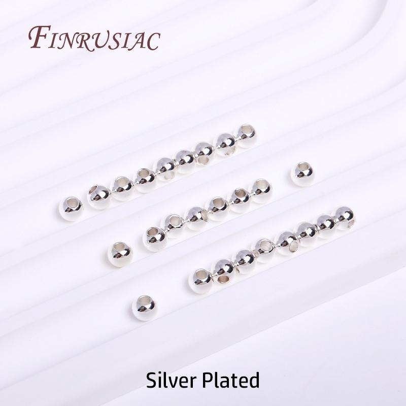 2/2.5/3/4/5/6MM Round Seamless Beads 14K Gold Plated Metal Smooth Spacer Beads For Bracelet High Quality DIY Jewelry Accessories