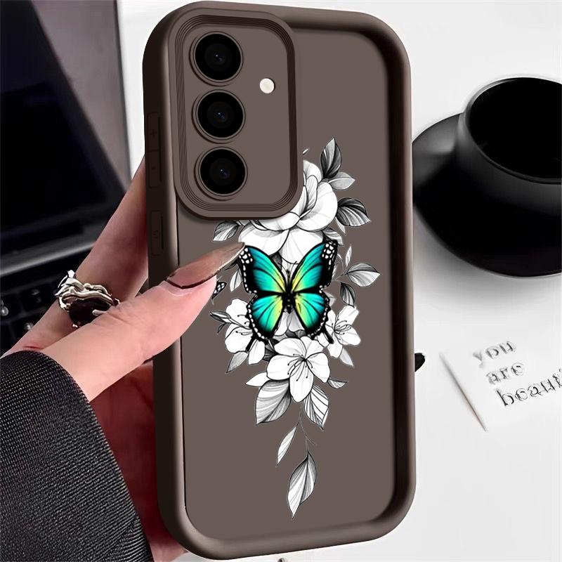 Case For Samsung Galaxy S24 S21 FE S25 S24 S23 S22 Ultra A56 A55 A54 A16 A15 A35 A25 5G Charming Butterfly Print TPU Phone Cover