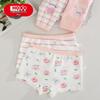 Hongdou Girls' Pure Cotton Antibacterial Boxer Briefs 4-Pack