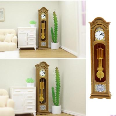 1:12 Scale Miniature Dollhouses Chiming Clock Model Crafted from Solid Materials for Realistic Living Room Decors Enhanc