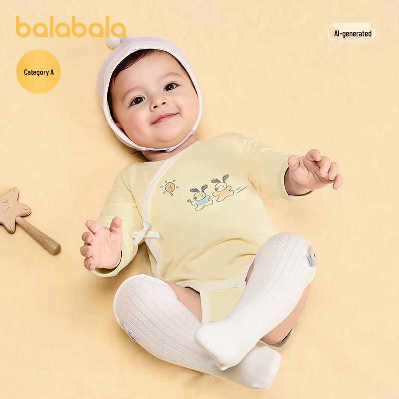Balabala Baby 100% Cotton Long-Sleeve Bodysuit 2-Pack 90