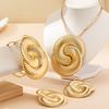 Trendy Exaggeration Bohemian Ocean Wind Party Geometric Sea Snail Symbol Necklace Earrings Bracelet Ring Set Jewelry Accessories