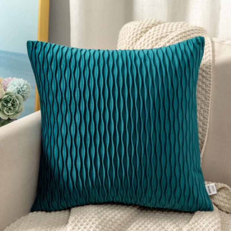 Dekorativní povlaky na polštáře 18 x 18 palců do obývacího pokoje Rozkládací pohovka, měkké pruhované čtvercové pouzdro na polštář Sada 2 kusů