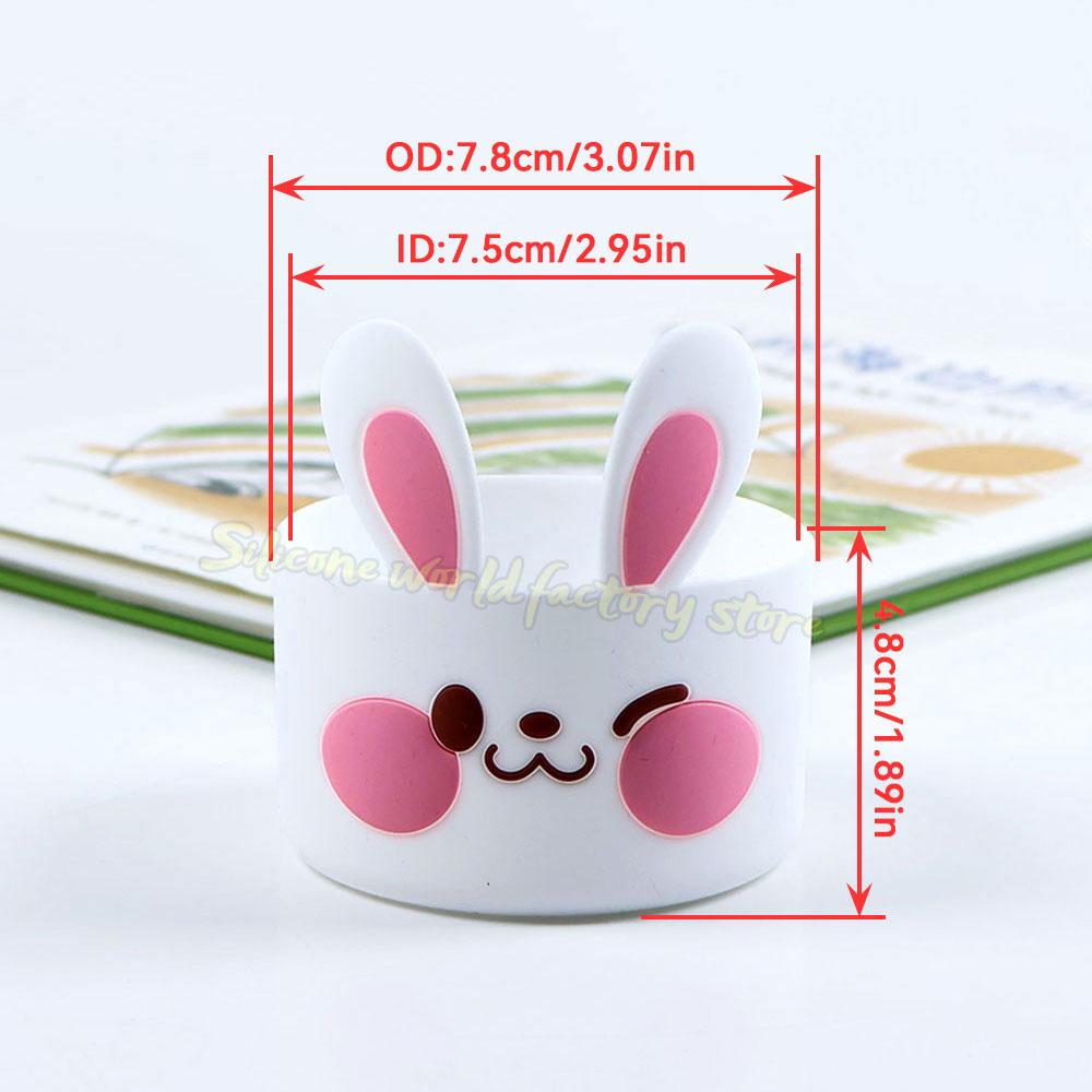 

SW Cartoon Animal Bow 7.5CM Silicone Cup Bottom Cover For Stanley 40oz Tumbler Protective Water Bottle Sleeve Anti-slip Cup Boot