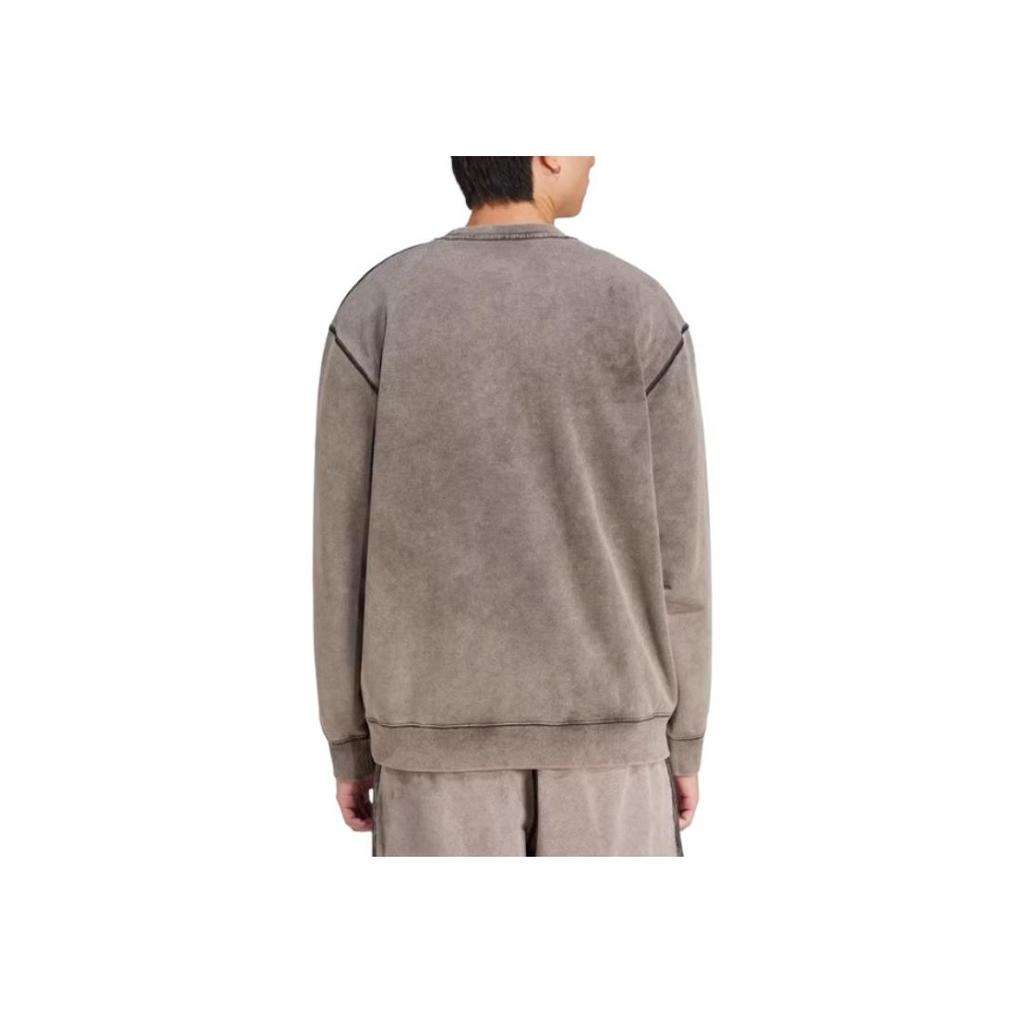 Adidas Premium Essentials Retro Washed Crew Sweatshirt Black Men Streetwear JD0246