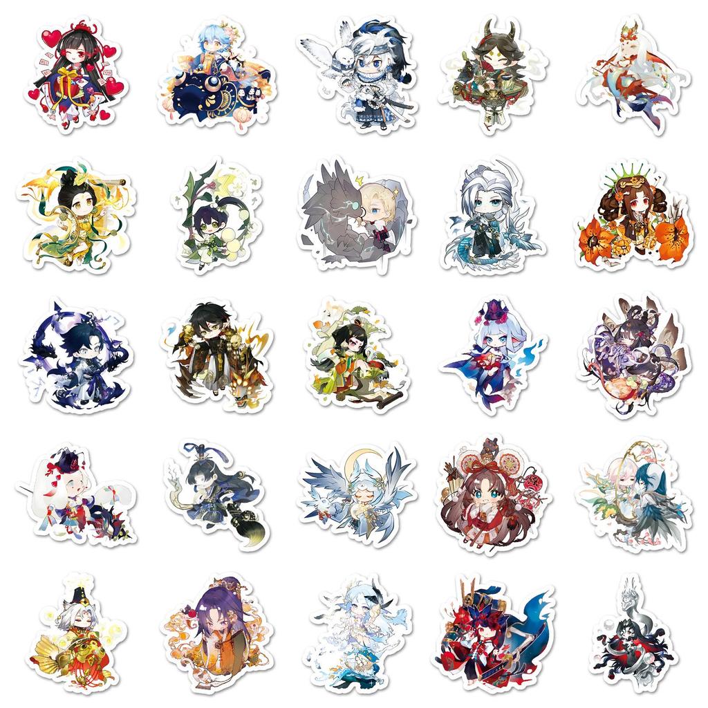 50-Piece Cute Onmyoji Cartoon Stickers for DIY Projects