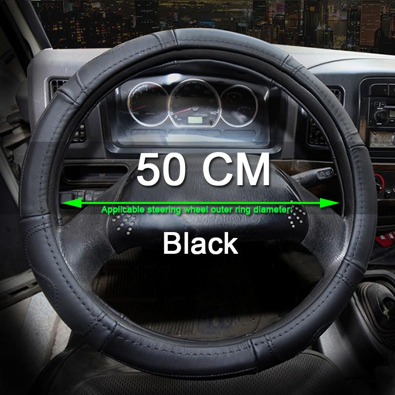 For 38 40 42 45 47 50CM Car Truck Auto Van Lorry Bus Steering Wheel Cow Leather Non-slip and Breathable Interior Accessories