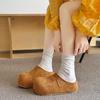 Fashion Autumn New Retro Solid Color Flat Bottom Women's Shoes Ladies Soft Footbed Slides Fashion Women Suede Slippers