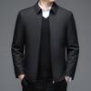 White Duck Down Jacket: Men's Hooded Casual Warm Coat with Removable Liner for Middle-Aged & Elderly
