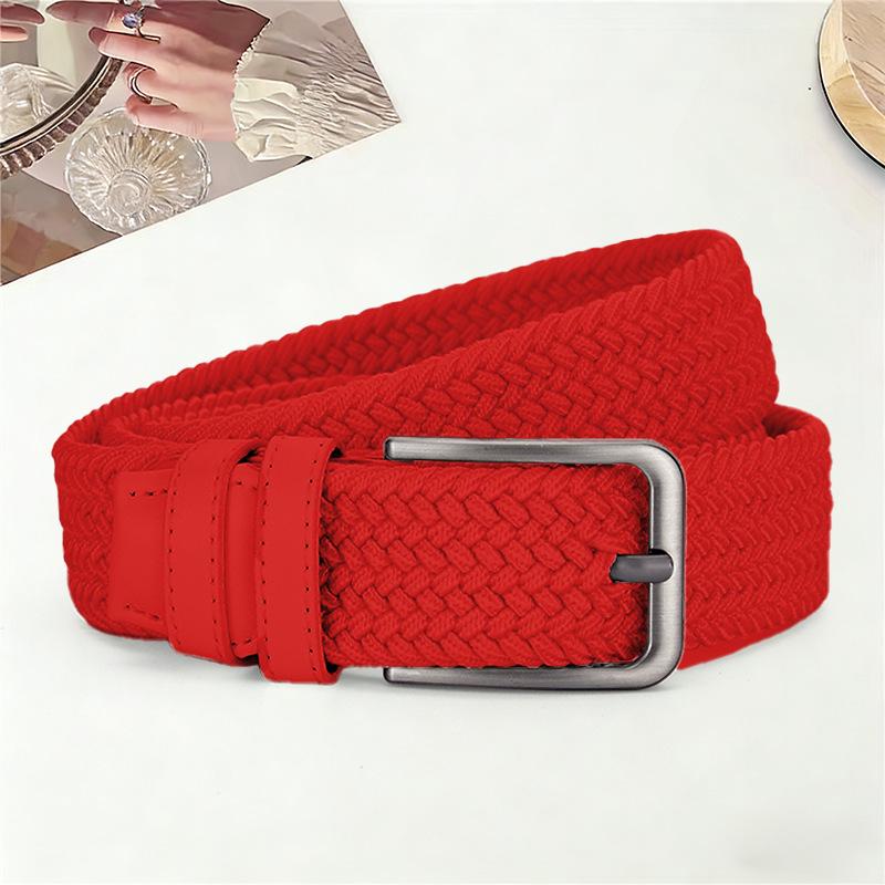 Unisex High-Elastic No-Punch Leather Belt for Trousers