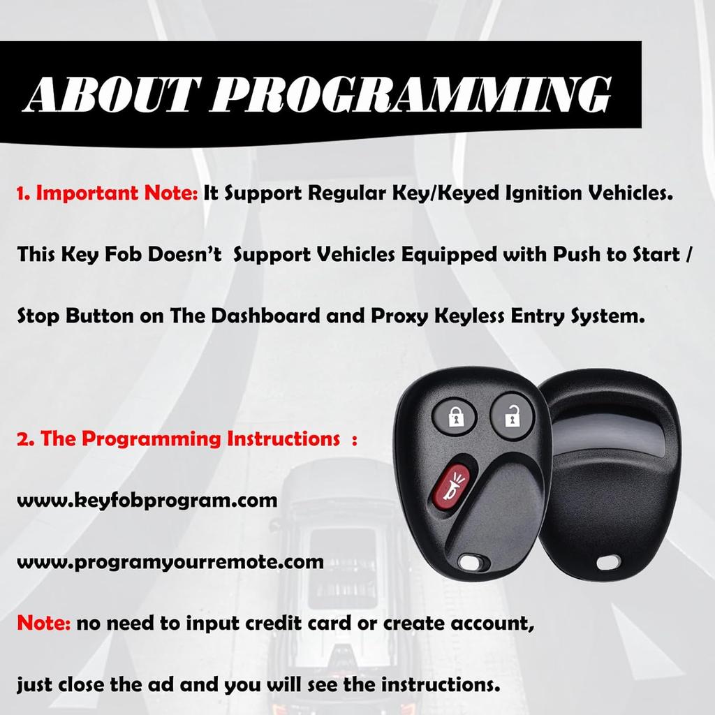 MechanMagic Keyless Entry Remote Control Key Fob Replacement Fits for Chevy Silverado 1500 2500HD 2003-2006 Avalanche Equinox SSR Suburban Tahoe GMC