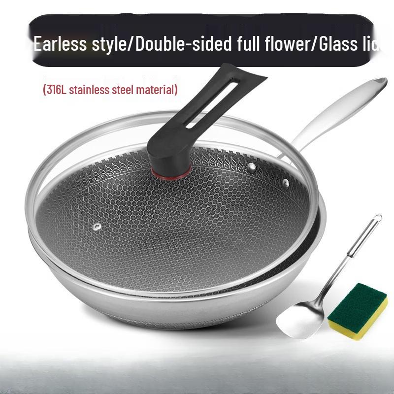 Zhi Shi 316 Stainless Steel Wok & Frying Pan