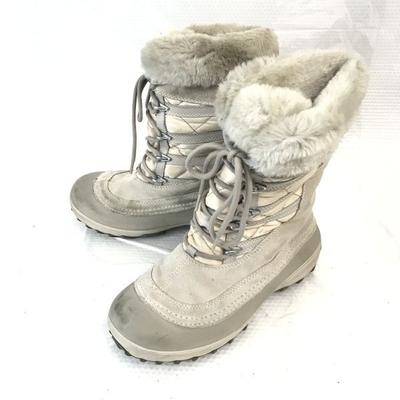 Columbia Varmfodrade Vattentäta Snökängor 24.0 UK5.5 Grå Beige(BEGAGNAD)