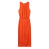 2025 Spring Women's Slim Pleated Round Neck Silk Satin Dress