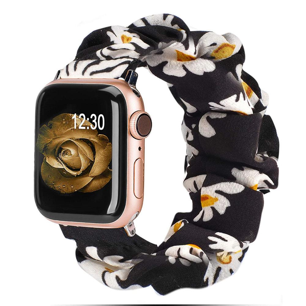 Scrunchie-Armband für Apple Watch Armband 44mm 40mm 41mm 45mm 38 42mm 49mm Elastisches Nylon-Armband iWatch Serie 3 6 se 7 8 9 ultra 2