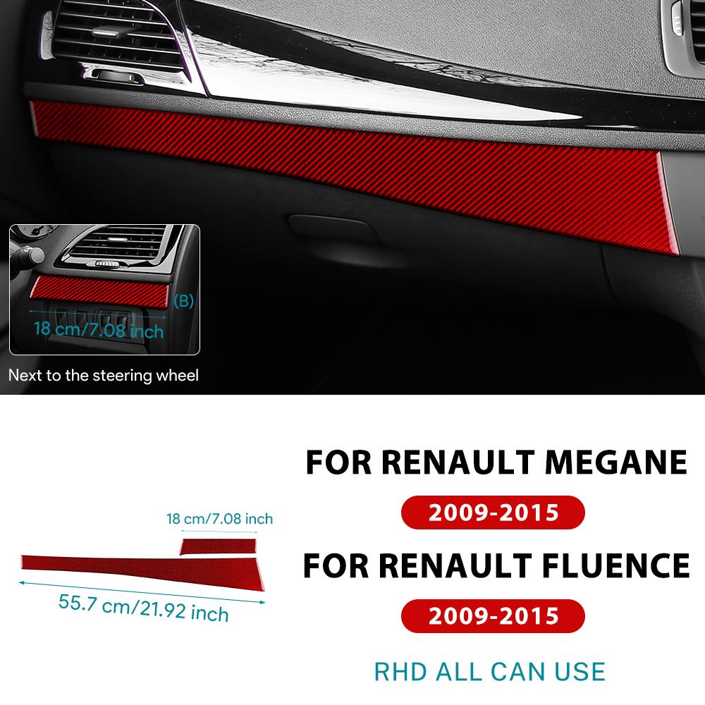 Real Soft Carbon Fiber Sticker For Renault Fluence Megane RS 2009 2010 2011 2012 2013 2014 LHD RHD Instrument Panel Strip Trim