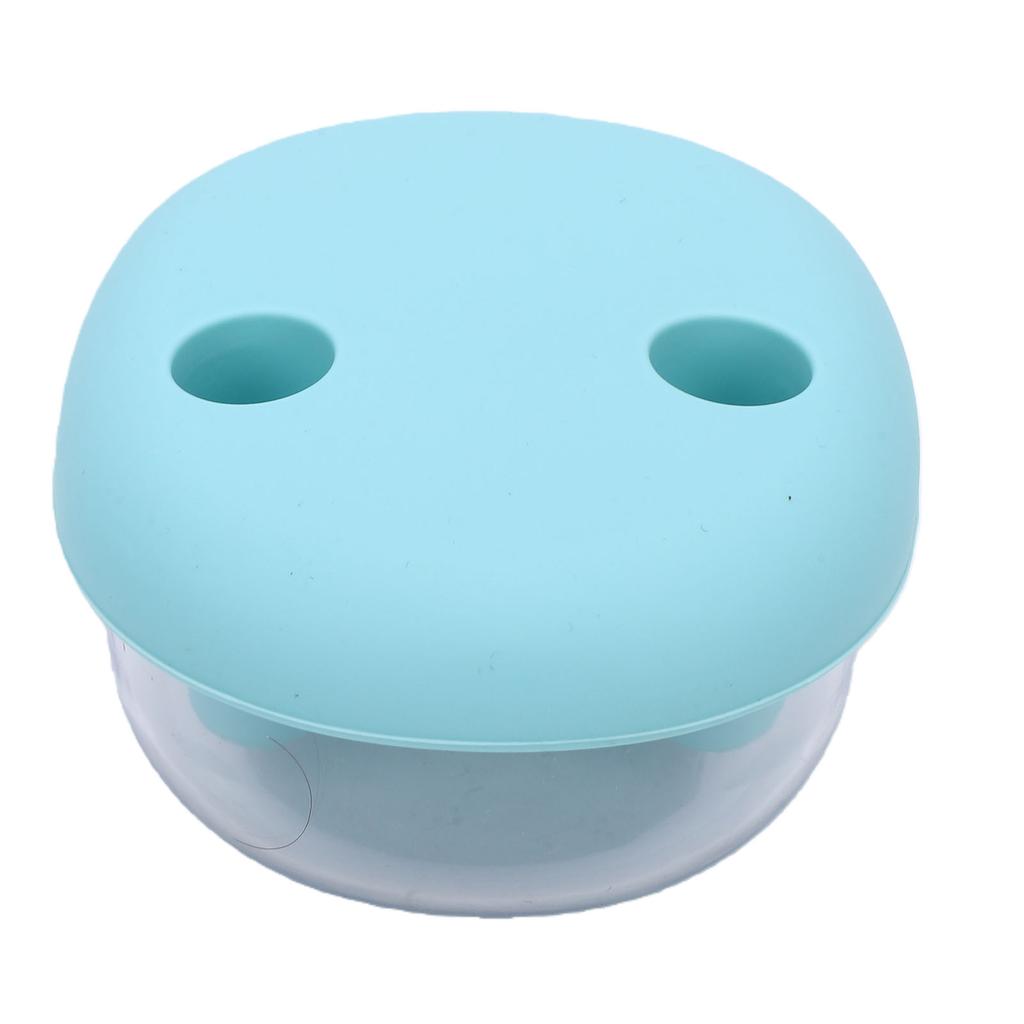 2-in-1 Snack Fingerbehälter Silikon Fingerdeckel Tragbar Auslaufsicher Freihändig Snackbehälter Blau