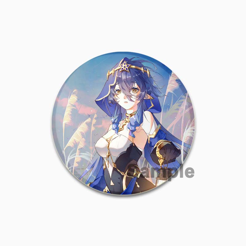 32/44/58MM Alloy Pins for Backpack Hat  Icon Cartoon Brooch  Genshin Impact Pin Fashion Jewelry Accessory