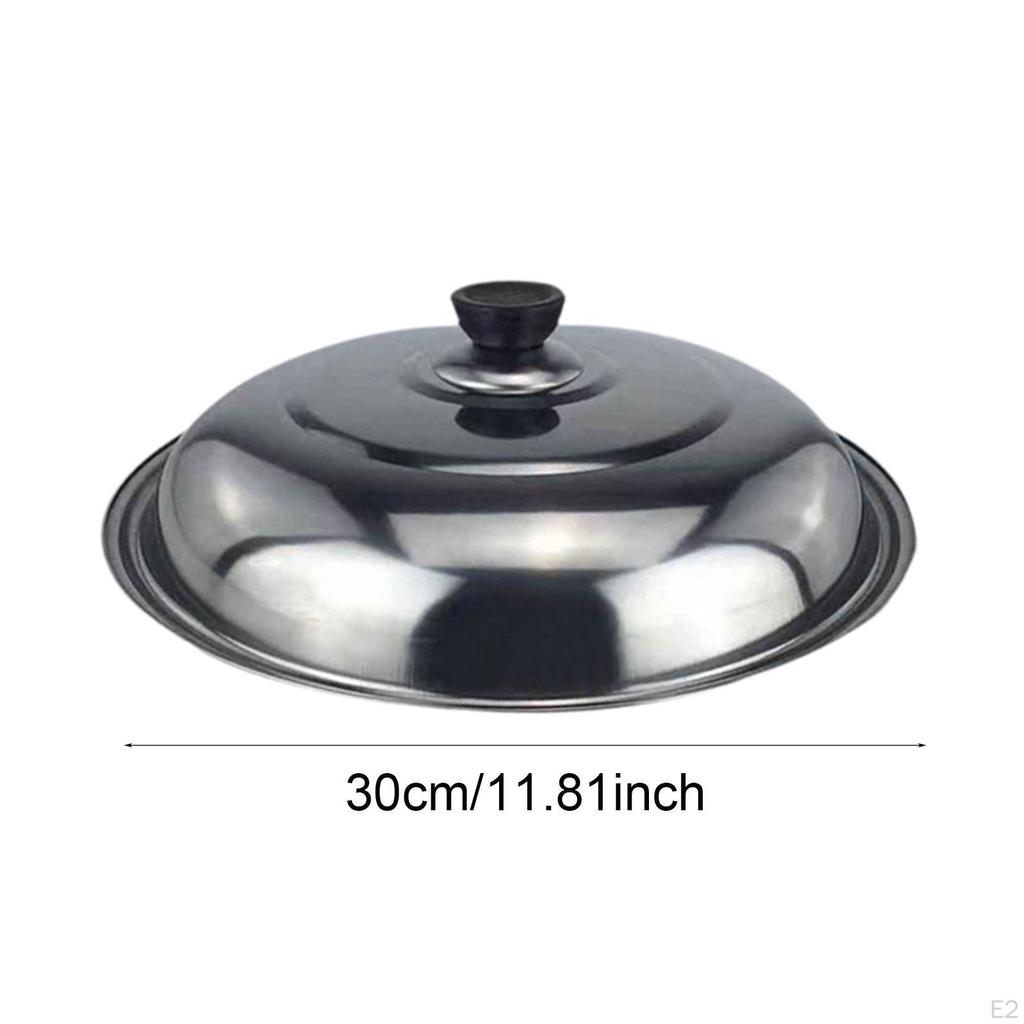 Stainless Steel Frying Cookware Lid Easy To Assemble Heat Resistant with Handle for Restaurants