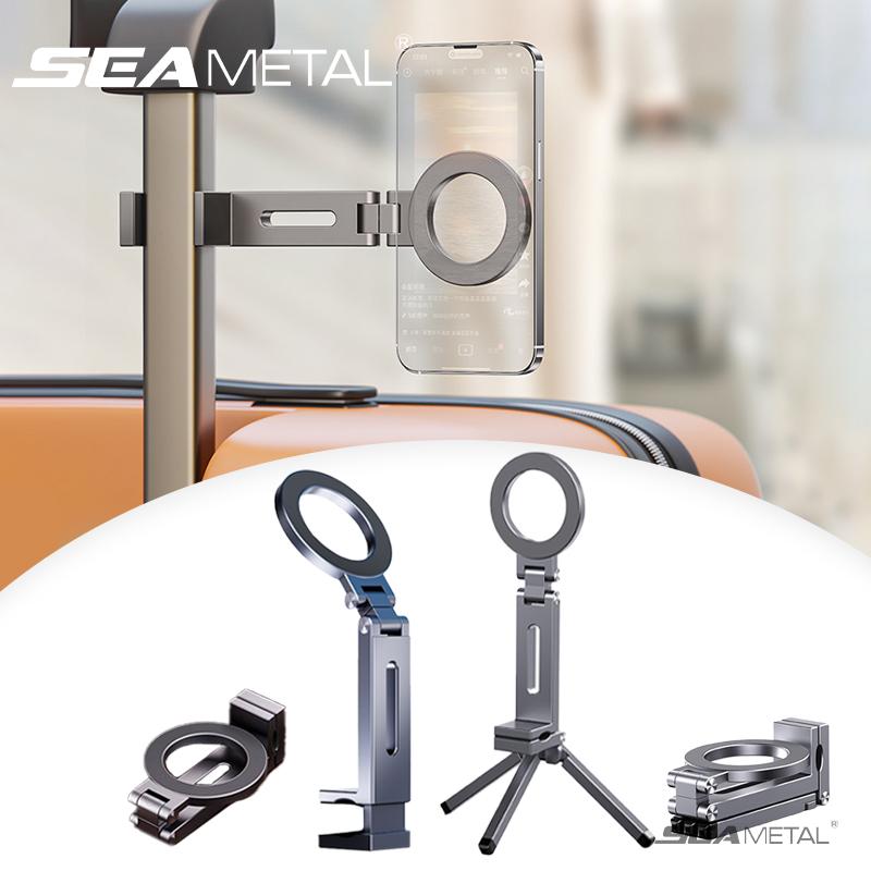 Foldable Phone Holder Magnetic Stand 360 Dual-sided Rotating Phone Clip Portable ABS Tripod Mobile Holder For Car Navigation