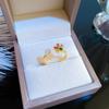 Real Gold Diamond Flower Opening Ring Women'S Japan And Korea Niche Simple Design Index Finger Ring
