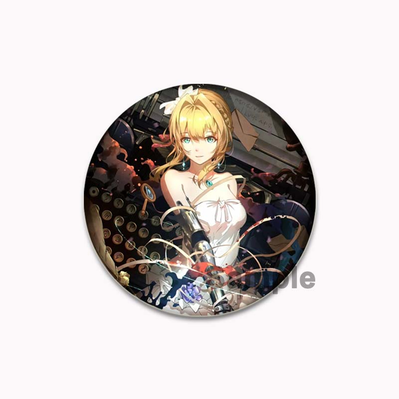 32/44/58mm 58mm Jewelry Accessories Gifts Anime Violet Evergarden Brooches Cosplay Handmade Badges Lapel Pins Backpack Clothes Decoration