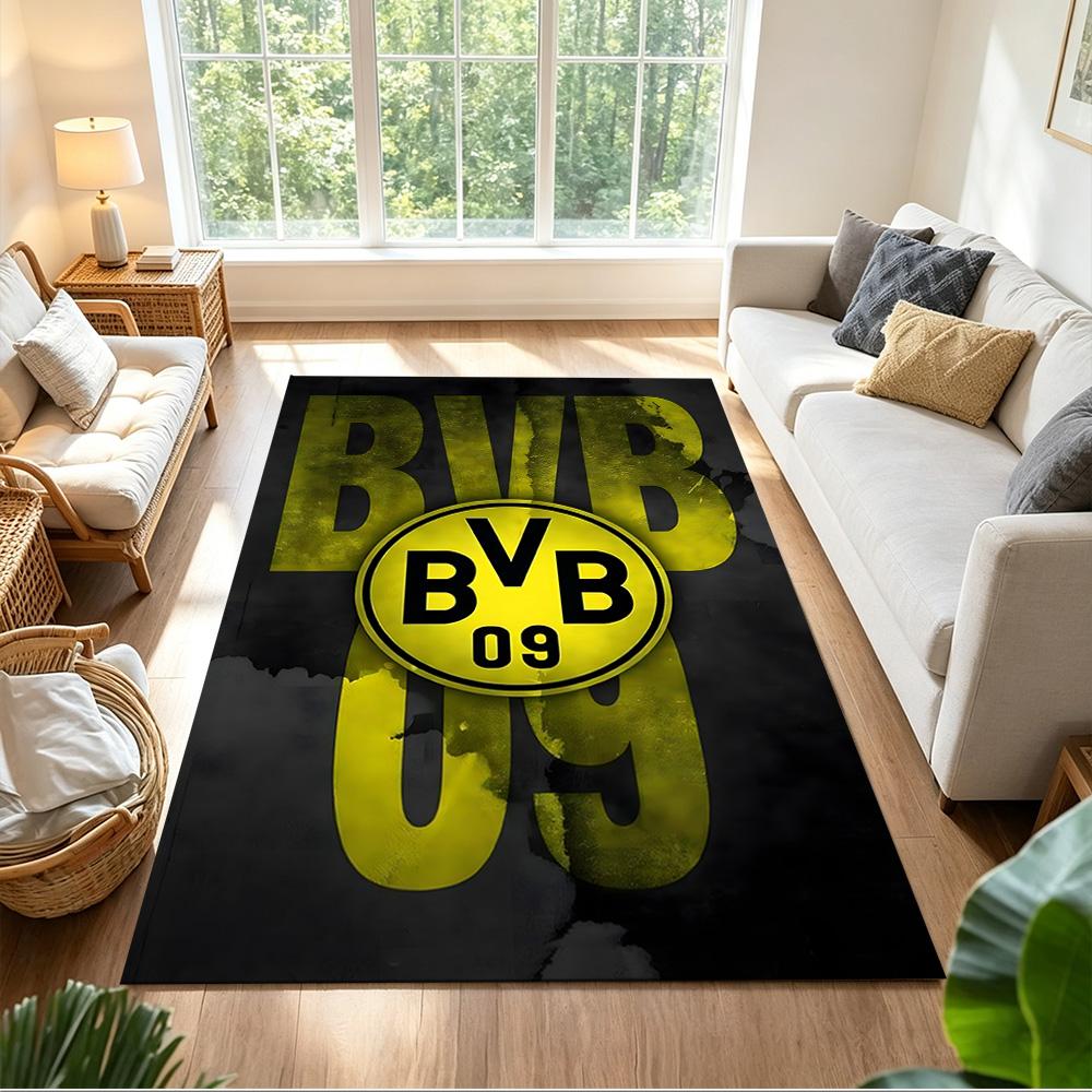 Borussia Dortmund Football Club Decorative Area Rug Durable Anti-slip Backing Non-slip Bottom Living Room Essential Minimalist Modern Style