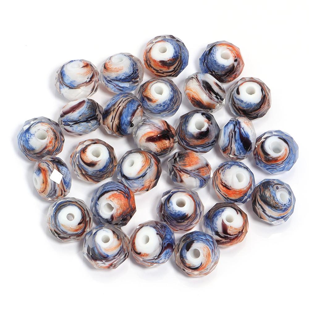 

10pcs/lot Color Lampwork Abacus Beads Faceted Spacer Glass Bead for Beaded Jewelry Making Findings DIY Charms Bracelet Necklace