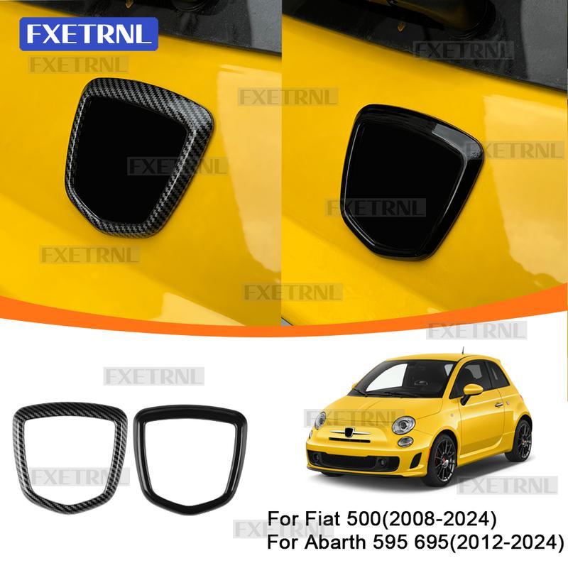 For Fiat 500 2008-2024 Abarth 595 695 2012 2013 2014 2015 2016 2017 2018 -2024 Rear Badge Frame Decoration Cover ABS Trim