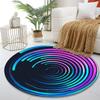 Vibrant Geometric Spiral Pattern Print round rug, living room, bedroom, playroom carpet, non slip floor mat, gift