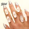 Adjustable Double-ring Opening Ring Finger Oval Design Enamel Process Women