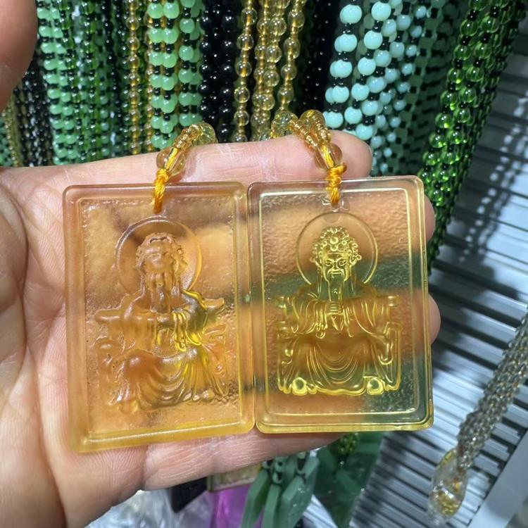 Imitace aventurínu Svetrový náhrdelník - Design zelí Guanyin od značek Wu Shi a Dragon & Phoenix