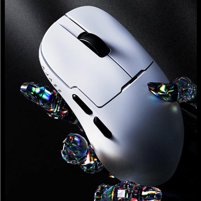 AJAZZ  Tri-Mode Mouse, 800mAh Long Battery Life, Approximately 61g Lightweight Gaming Mouse, White