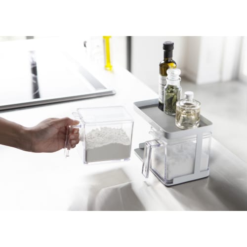 Yamazaki Kitchen Storage Condiment Storage Rack, Tower, White, 3276