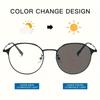 Trendy Blue Light Blocking Glasses Unisex Retro Color Changing Metal Frame For Men Women  Anti Eye Strain