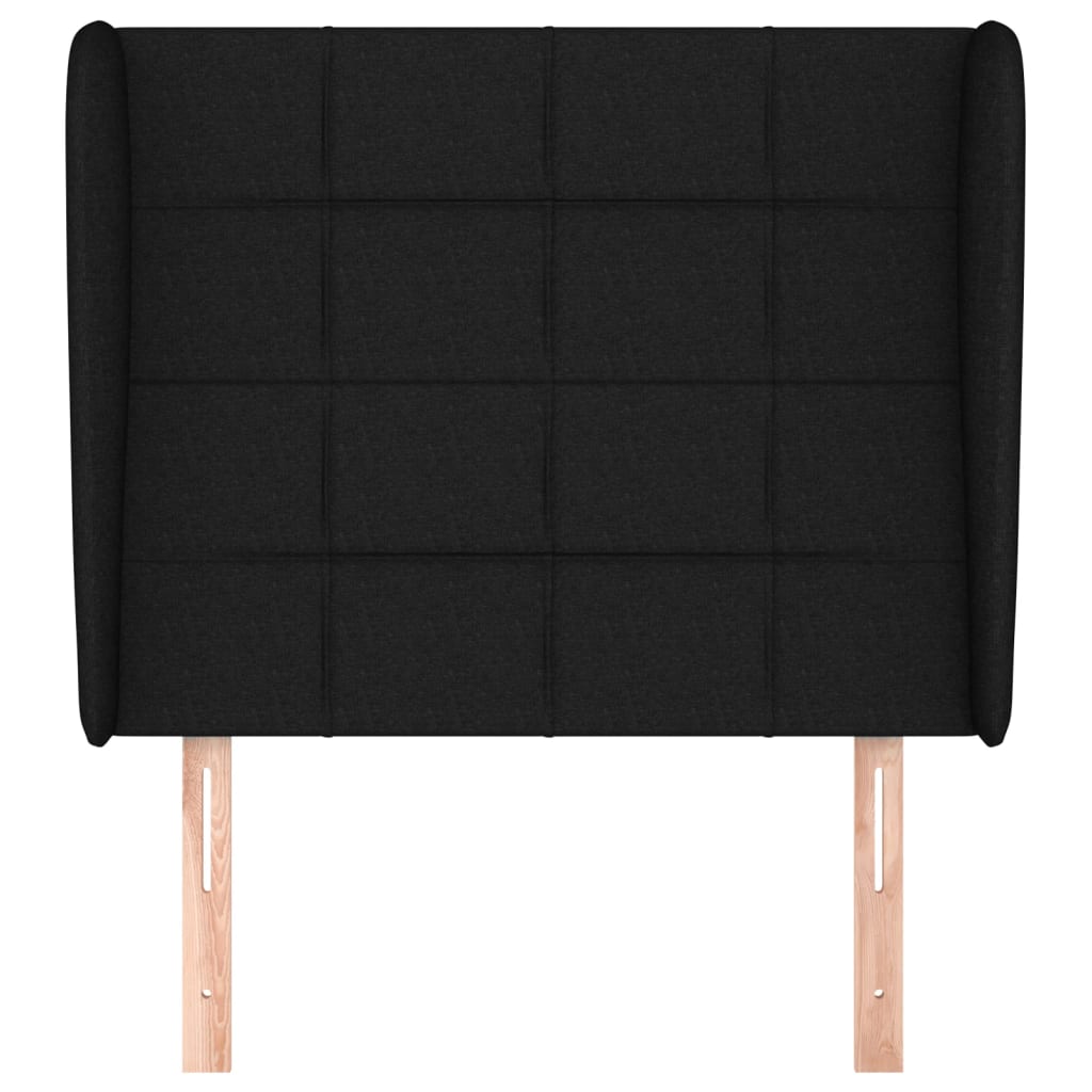 Vidaxl Wingback Headboard, Black, 93X23X118/128 Cm, Fabric
