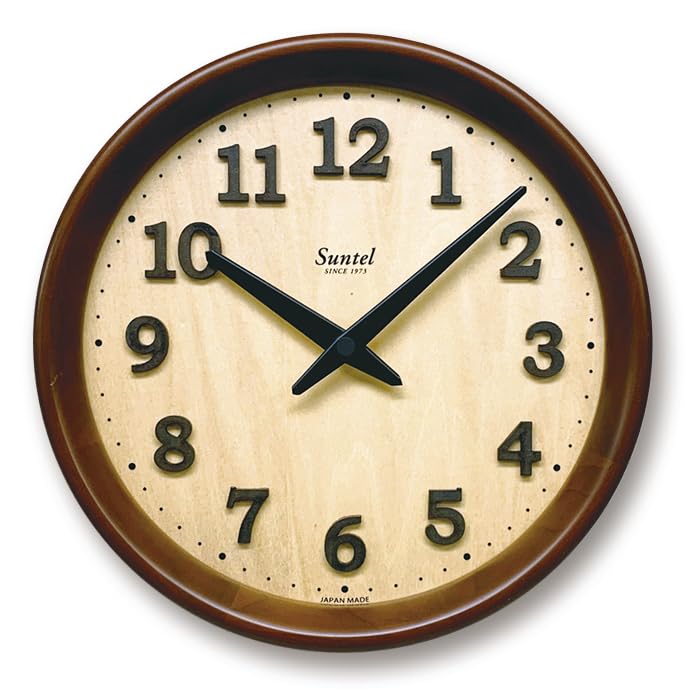 Santel Natural Wood Simple Standard Wooden Frame Clock Brown Japanese-made QL733-BR коричневый
