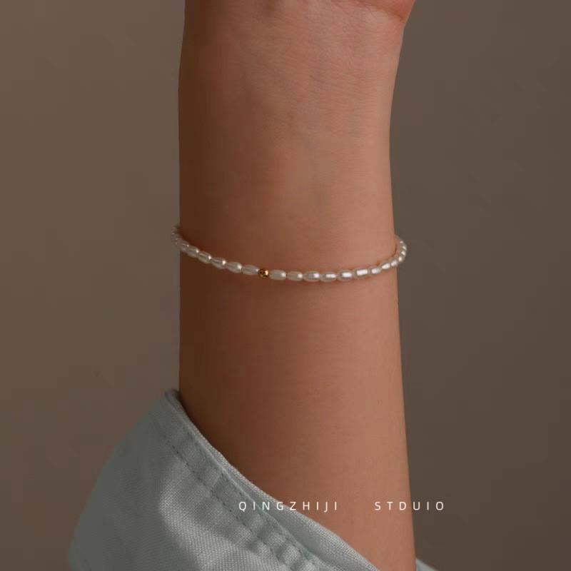 Delicate Freshwater Pearl Bracelet Women Minimalist