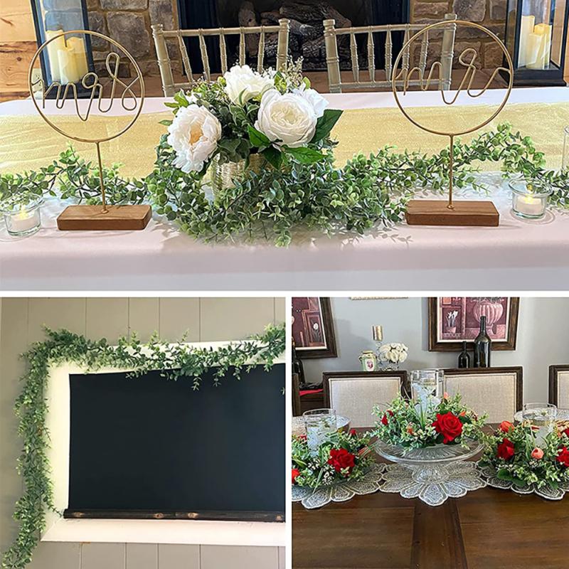 1.8 Meters Artificial Vines Hanging Eucalyptus Leaves Garland Faux Plant For Wedding Backdrop Arch