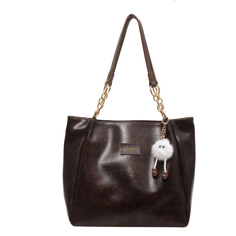 Tote Bag Women's New Genuine Leather Women's Bag Large Capacity Crossbody One-shoulder Hand-held Commuting Bucket Bag