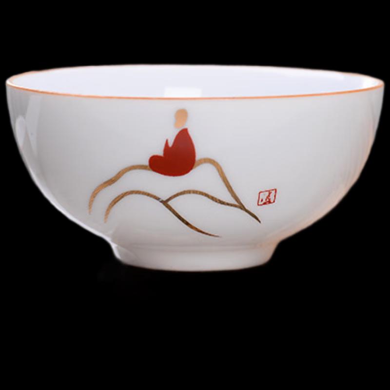 

ZISIZ Ceramic Kungfu Tea Cup - Sweet White Small Bowl