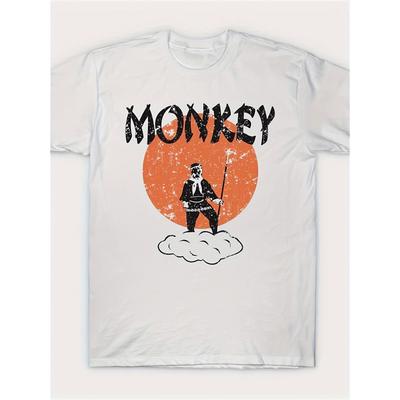 Men'S Monkey Magic Graphic T-Shirt - 100% Crew Neck Tee with Bold Orange & Black Distressed Print, Short Sleeve Casual Shirt for Birthday Parties,