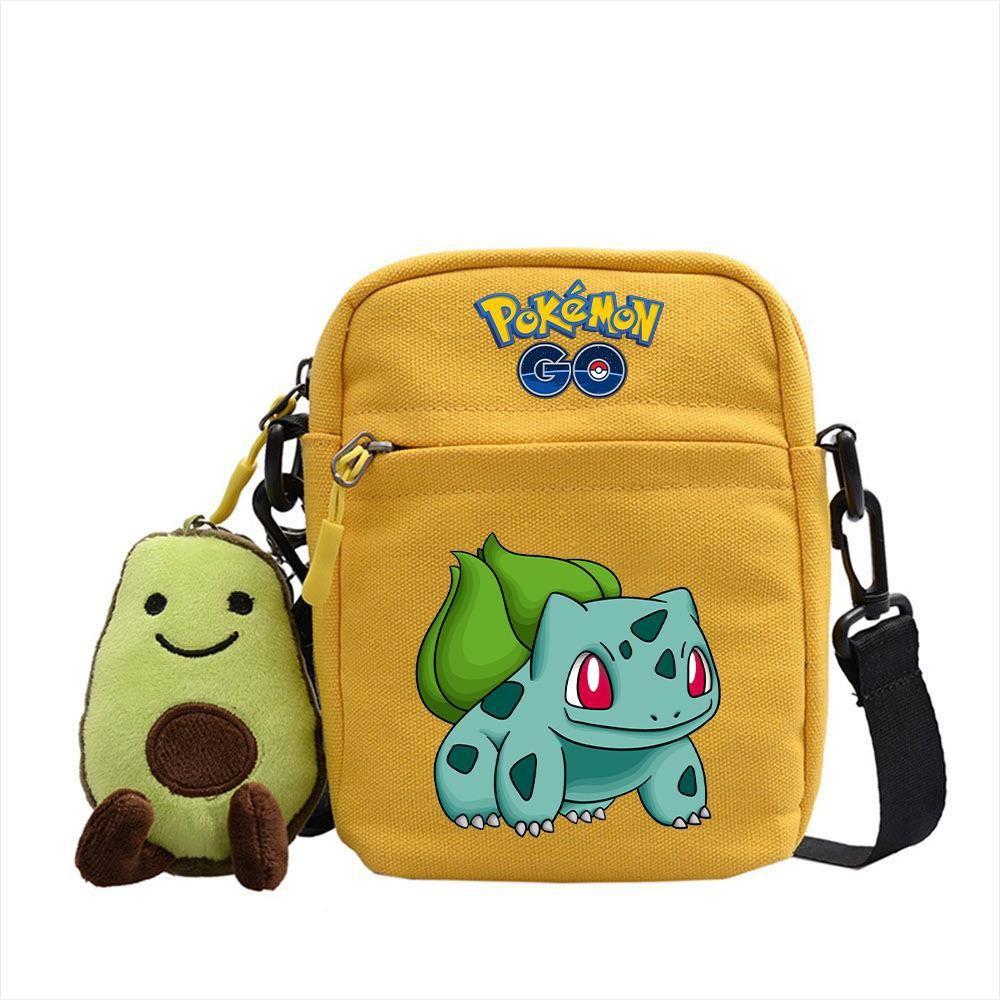 Plecak z anime Pokemon Mała płócienna torba na ramię z kieszenią na zamek do codziennego użytku