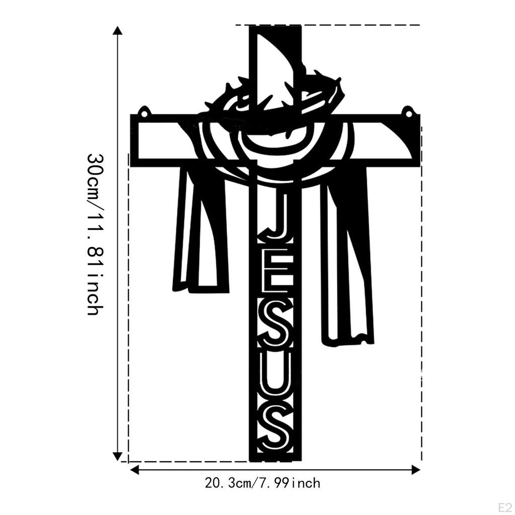 Metal Cross Wall Decor, Elegant Modern Home Craft Art Ornament for Living Room Farmhouse