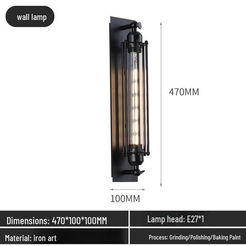 Retro Industrial Outdoor Wall Lamp - Iron Art for Hallway, Corridor, Balcony, or Restaurant