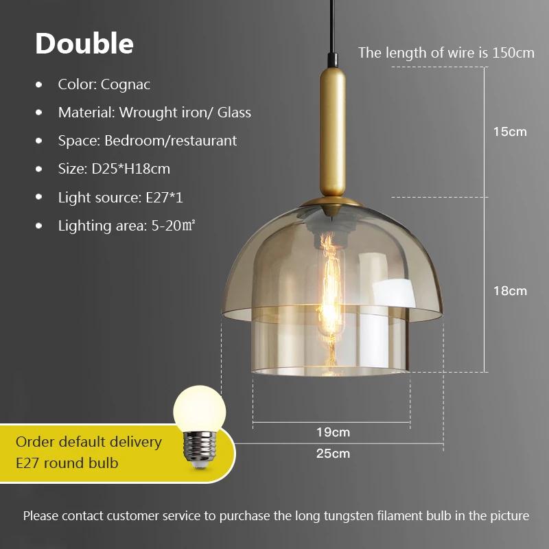 

Современный светодиодный стеклянный подвесной светильник для ресторана, винтажное искусство, бокал для шампанского, гостиная, бар, декор, подвесные светильники Warm White